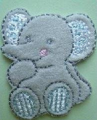 alles-meine.de GmbH Elefant 3,4 cm * 4,1 cm Bügelbild Baby Tier Elephant Zoo Aufnäher Applikation Aufbügler