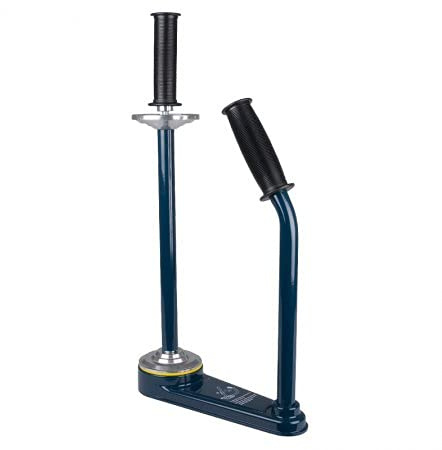 BB-Verpackungen 1 x Stretchfolienabroller 400-500 mm (Folienspannung mit Abrollbremse, ergonomischer Handgriff, für 38-50 mm Durchmesser, Kegelfixierung) Profi, blau