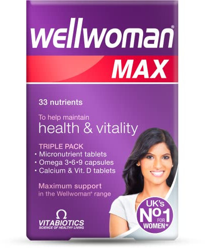 Wellwoman Max Multivitamin Tablets for Women, Maximum Support Formula for Women Wanting to Boost Energy, Immune System and Bone Health, 84-Multivitamin Tablets