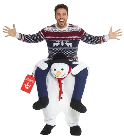 Morph Snögubbe ryggsäck kostym för vuxna, rolig juldräkt kvinnor män
