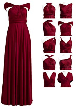 72styles Maxi Infinity Dress for Bridesmaids, Convertible Multi-Way Wrap