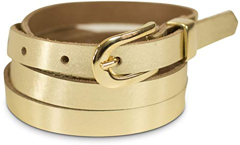 fashionchimp Basic Damengürtel aus 100% echtem Leder, schmaler Gürtel, Breite ca. 1,5cm, Made In Germany