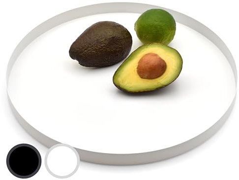 D&D Living® Deko Tablett Rund Ø 30 cm | Design Dekoteller und Dekotablett aus Metall (Weiß matt)