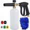 BOOMSTART Kit Pistola a Schiuma per Idropulitrice a Pressione, Regolabile da 1 L, Con Connettore Rapido da 1/4, 5 Ugelli a Spruzzo, 1 Guanto di Pulizia