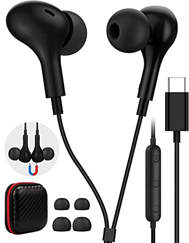 USB C Headphone for iPhone 17 Pro Max 16 Plus 16e 15 for Samsung Galaxy A16 A17 S25 A53 A54 A35 A34 S24 Ultra S23 Type C Earphone Magnetic in-Ear Wired Earbuds for iPad 10 A16 for Google Pixel 7 8 9a