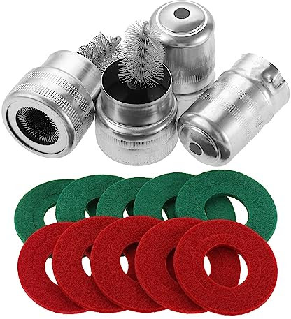 HZ-MONSTAR 2 pezzi di spazzola per la pulizia del terminale della batteria e 10 terminali della batteria anti-corrosione rondelle protettore in fibra 5 verde e 5 rosso per auto marine barca batteria