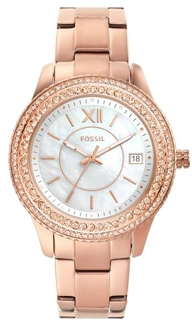 Fossil Stella Damklocka, Kvartsverk med armband i rostfritt stål eller läder