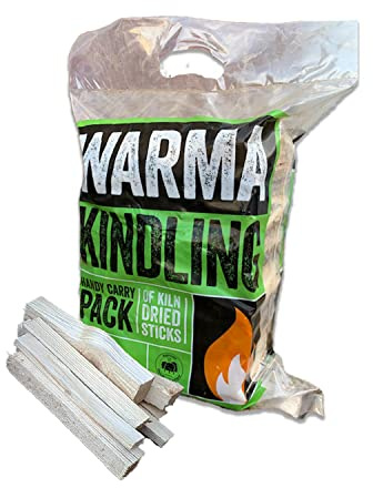 1 x Carry Bag Warma Premium Kindling Tinder Dry Wood Burning Easy to Light - Suitable for Starting Open Fires Log Burners Stoves Fire Pits Chimenea Camping Festival Outdoor Holiday Garden Barbecue BBQ