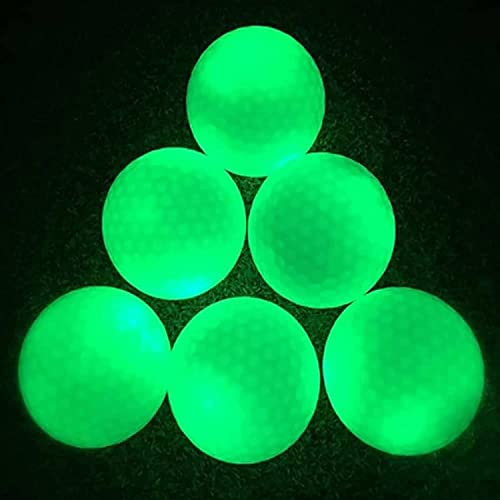 OBODN 6er-Pack Leuchtende Nachtgolfbälle, Die Im Dunkeln Leuchten, Am Besten Schlagendes Turnier, Fluoreszierende Golfbälle, Langlebige, Hell Leuchtende Bälle, Keine LED Im Inneren