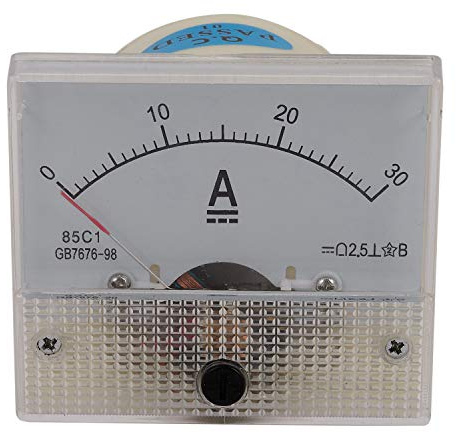 85C1-A - Medidor analógico de panel de 30 A, amperímetros mecánicos de corriente continua