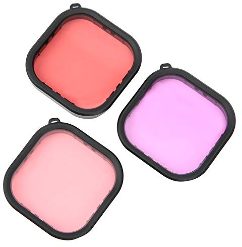 Kit de Filtro de Lente de Buceo para Corrección de Color de Cámara de Acción 9, 3 Piezas para Corrección de Color en Diferentes Profundidades y Aguas Diferentes