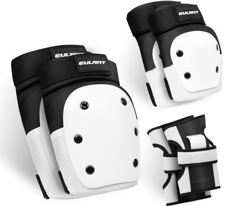 EULANT Inline Skate Schoner für Jugendliche und Erwachsene,Knieschoner / Ellbogenschützer / Handgelenkschützer 6 in 1, Hochwertig Verstellbar Schützer Set für Inliner Skaten Roller Skateboard Fahrrad