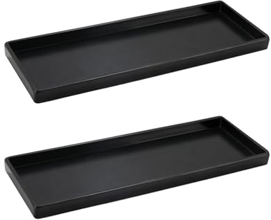 kingsea 2 Stück Badezimmer Tablett, 32.9x11.8x1.5cm Rectangular Cosmetic Trays Bathroom Vanity Tray, Vielseitig Einsetzbar Table Tray Decoration for Kitchen Bathroom Hotel