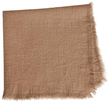 4 Stück Stoffservietten-Leinenservietten Boho Stoff Serviette aus Musslin Waschbare und Wiederverwendbare Tischservietten für Hotel,Mittagessen,Restaurant,Hochzeiten,Veranstaltungen Party -braun
