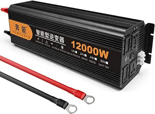 Inverter da Auto 3200W 4000W 5000W 6000W 8000W 9000W 12000W 15000W Inverter Potenza Invertitore di Corrente Auto 12V 24V 48V a 220V 230V Convertitore Trasformatore per Auto Camper (Color : 12000W, S
