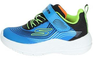 Skechers Boys Microspec Advance Sneaker, Black Lime, 5 UK Child