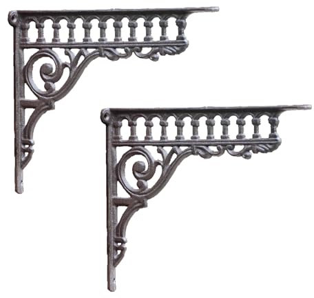 2 Stück Schwimmende Regalhalterungen,90 Grad Regalträger,Metall Schwerlastträger,Gusseisen,Vintage Dreieckig Regalwinkel für Wandmontage,für Topfpflanzen Halter,mit Schrauben
