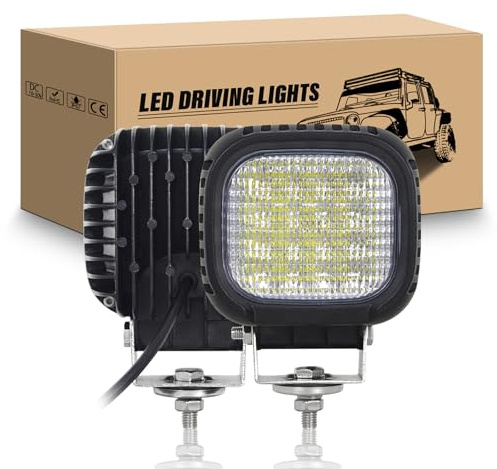 RIGIDON 1 x 5 Zoll 48W LED Arbeitsscheinwerfer, Offroad Zusatzscheinwerfer | 12V 24V 6000K Flood Led Scheinwerfer Arbeitslicht Rückfahrscheinwerfer für Auto Offroad ATV Traktor LKW KFZ 4x4 Fahrzeuge