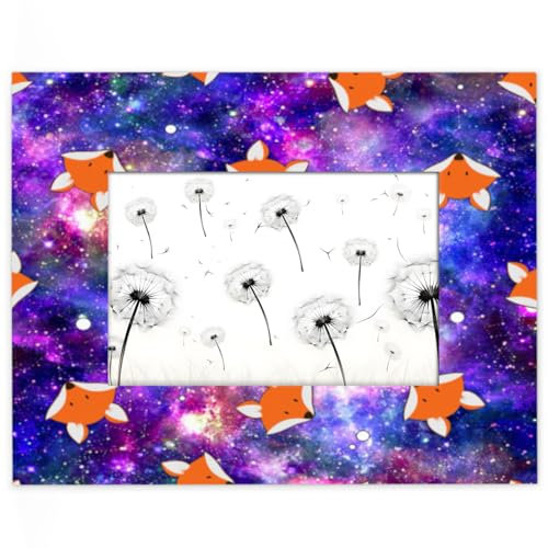 Fox Color Galaxy Bilderrahmen für Display 13,9 x 8,8 cm, Galaxie-Sterne, Holzrahmen, Desktop oder Wand, Heimdekoration, Bilderrahmen