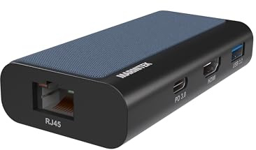 Hub USB C 4 en 1 - Marmitek USB-C Hub 4 - Adaptador USB C HDMI 2.0 - Estación de Acoplamiento USBC (HDMI, USB-C, USB-A, Ethernet RJ45 - Compatible con iPhone 15, iPad Pro, Surface, Galaxy S24-USB 3.2