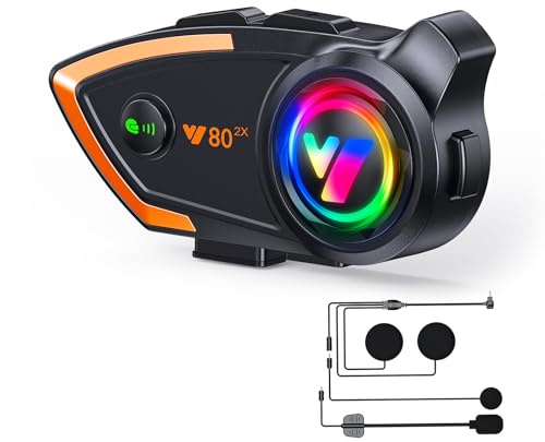 Intercomunicador para motocicleta, auricular Bluetooth para casco de motocicleta, 500 m, 2 conductores, intercomunicador con sonido CVC, calidad de sonido, altavoces, sistemas de comunicación