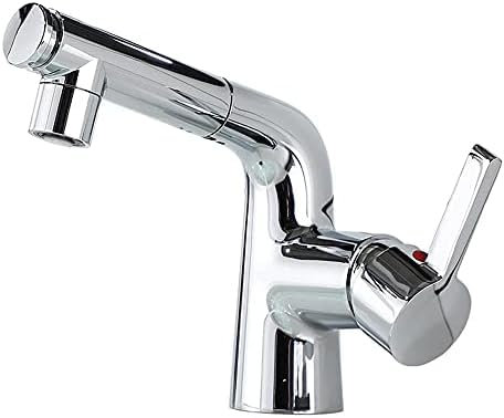 Waschbeckenarmaturen Für Badezimmer, Dusche, Mischbatterie, Multifunktions-Heiß- Und Kalt-Teleskop-3-Modus-Einhand-Küchenarmatur, Waschtischarmatur Mit Herausziehbarer Brause, Chrom,Chrom