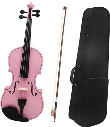 Erwachsenen geige Anfänger 4/4 Violine Rosa Massivholz Violine Set Mit Stofftasche Bogen