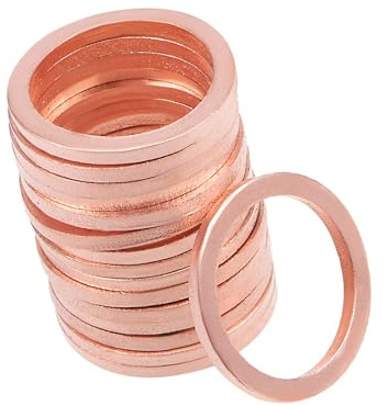 A ABSOPRO 20 piezas 14.3 mm x 18 mm x 1.5 mm arandela plana de cobre para tornillo de tornillo Reemplazo de artículo