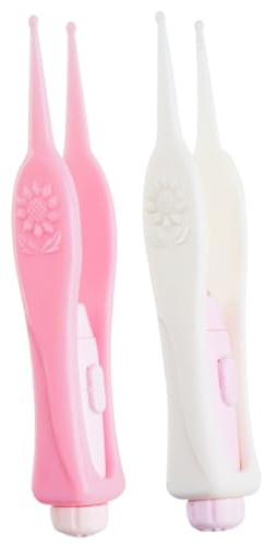 SHOWERORO 4pezzi Earpicks Flessibili Con Led Strumenti Di Pulizia Auricolare Portatili Per Bianco e Rosa Rimozione Sicura Di Cerume e Rifiuti Nasali