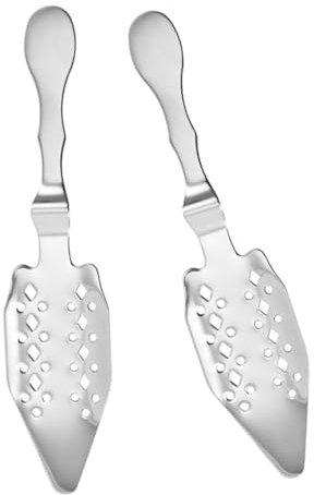 Ciieeo Exquisiter Absinth-tropflöffel Aus Metall Ausgehöhltes Design Multifunktionales Barwerkzeug 2 Stück Silber