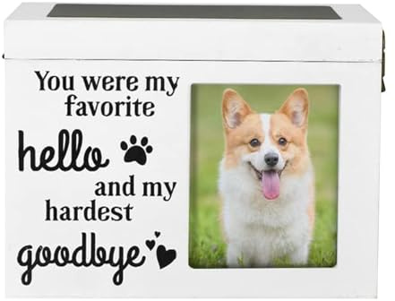Sirseon Urna para Cenizas de Animales domésticos, Caja para Cenizas de Animales domésticos, Caja Conmemorativa con Marco de Madera, Recuerdo y Cenizas de Perros Grandes, Caja fotográfica para Cenizas