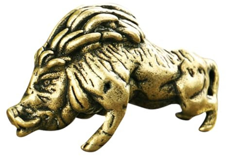 Amosfun Wildschwein Deko Statue Kupfer Dekoration Armaturenbrett Ornament Simulation Handwerk Büro Szene Ornament Dekorative Form