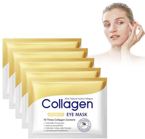 Patch Occhi 5 Pcs, Eye Mask per Occhiaie, Patch Occhiaie e Borse, Maschera Contorno Occhi, Maschere per Occhi Gonfi, Cura della Pelle, Idratante, Lenitivo