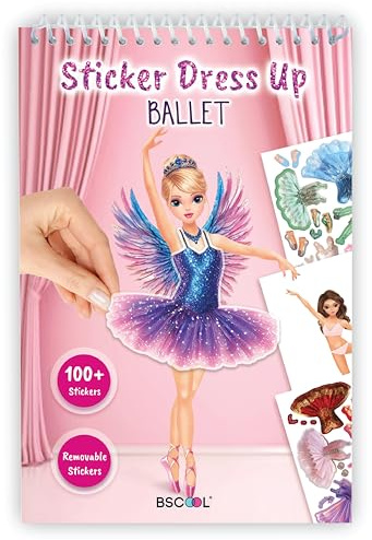 BSCOOL Ballerina Books for Girls Sticker Dress Up Activity Book