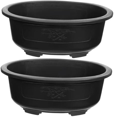 Yardwe 2pezzi Fioriera Capacità Per Giardino e Bonsai Vasi Ovali Per Piante Con Drenaggio Per Coltivazione e Decorazione Di Balconi