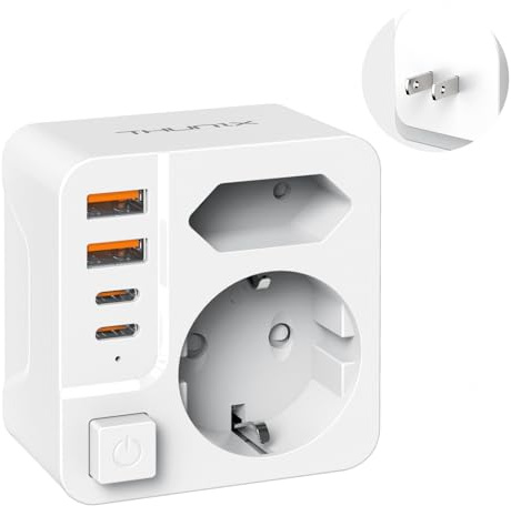 Adaptateur Prise France/Europe vers Japon avec USB, Adaptateur de Voyage avec 2 USB-C,2 A, Prises France vers Japon Type A pour Colombie, Chine, Thaïlande, Canada