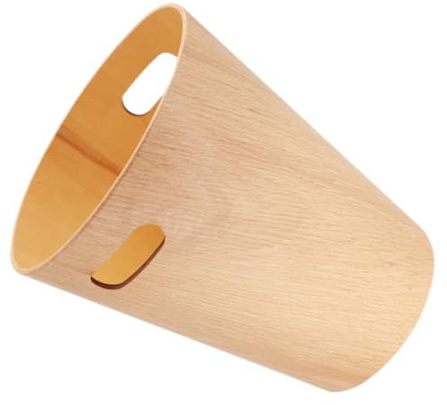 DECORNIJIA Poubelle en Bois Style Japonerie Minimaliste pour Maison et Bureau, Grosse Capacité, Pratique et Amovible, Design Simple et Élégant Beige