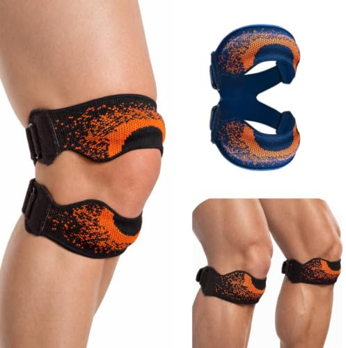 Athliviq 3 in 1 Knee Support für Damen und Männer, verstellbare Sport Kniestütze, Patellasehnenbandage für mehr Halt beim Laufen, Fitness, Wandern, Ballsport, einzeln oder doppelt nutzbar (Schwarz)