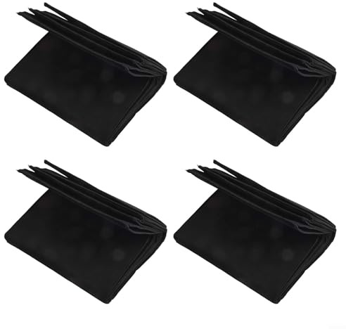 4 Stück rechteckige Filz-Pflanztaschen, Vliesstoff-Pflanzbeutel für Gemüse, 40 x 30 x 20 cm mit Griffen, schwarz (60 x 30 x 20)