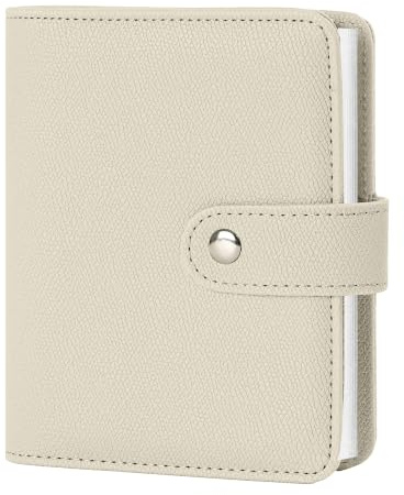 Vienrose Fotoalbum 10x15 Kunstleder 32 Einstecktaschen Beige | Einsteckalbum, Klarsichttaschen, säurefreie Seiten, Druckknopf, Familie Reise Hochzeit Baby