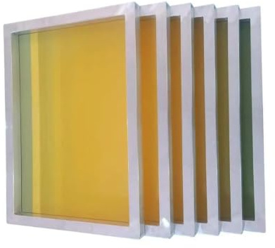 6 st aluminium screentrycksram sträckt med 120T/140T/150T sidentryck polyestergult nät(20x30cm,150T 380Mesh)
