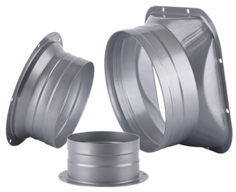 Serenophile Metal Flange, Vent Pipe Fitting, Wall Air Pipe, 3-8 Inch Duct Adapter for Fresh Air Inlet Outlet, High Temp Resistant Gray Metal, 1pc