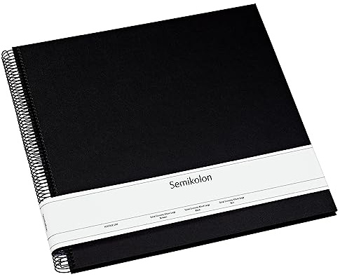 Semikolon 352903 Spiral Album Economy Large - 34,5x33,2 cm - Fotoalbum, 50 Seiten schwarz, Fotobuch, black schwarz