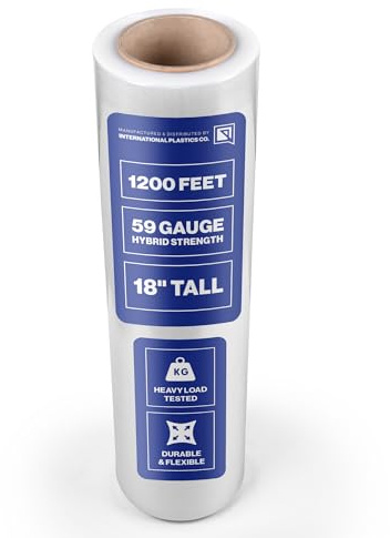 International Plastics Co. 18 Plastic Stretch Film Wrap 1200 feet 500% Stretch Ability