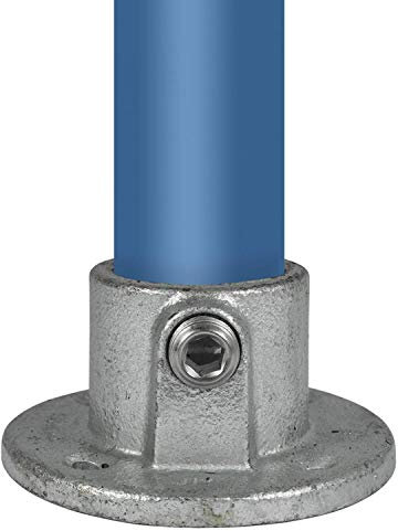 Klemp - Boden-Flansch, rund, Wand-Flansch, Decken-Flansch, Stütze, Temperguss galvanisiert, feuerverzinkt, inkl. Schrauben Typ 10F - 60,3 mm / 2