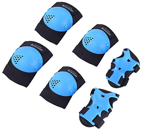 BOSONER Kids/Youth Knee Pad Elbow Pads for Roller Skates Cycling BMX Bike Skateboard Inline Rollerblading, Skating Skatings Scooter Riding Sports