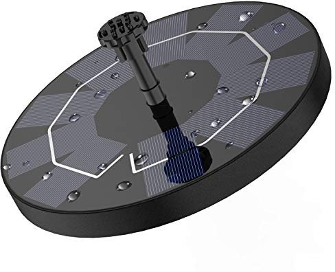 AISITIN Fontana Solare da Giardino Esterno 2,5W con 1200mAh Batteria Fontana Solare per Laghetto con 6 Ugelli Pompa Acqua Energia Solare per Bagno per Uccelli,Stagno,Decorazione del Giardino