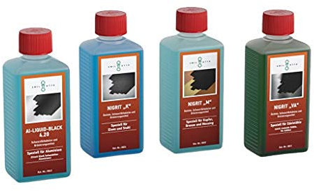 Brünier-Profi-Set: 500 g NIGRITK, 500 g NIGRITVA, 500 g NIGRITM, 500 g AL-Liquid-Black 4.20