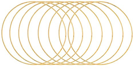 Toyvian Traumfänger Ringe Metall Makramee Ring Golden Rund Metallringe 10cm 10 Stück Drahtring DIY Basteln Kranz Rahmen Handwerk Material Festival Party Dekoration