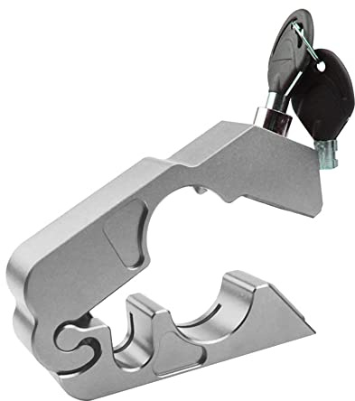 Riloer CNC Motorrad Lenkerschloss Aluminiumlegierung Auto Sicherheit Sicherheitsschlösser Motorrad Bremshebelschloss Silber